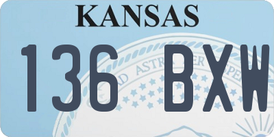 KS license plate 136BXW
