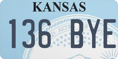 KS license plate 136BYE
