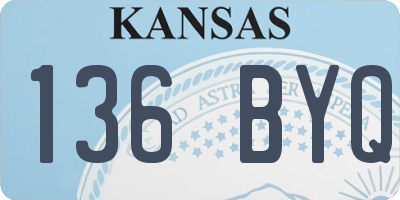 KS license plate 136BYQ