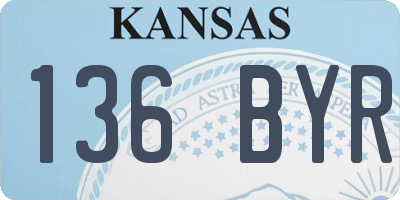 KS license plate 136BYR