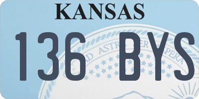 KS license plate 136BYS