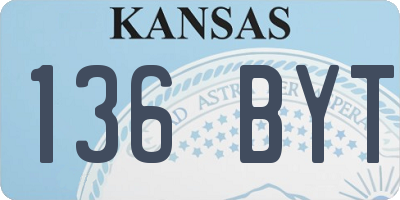 KS license plate 136BYT