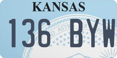 KS license plate 136BYW
