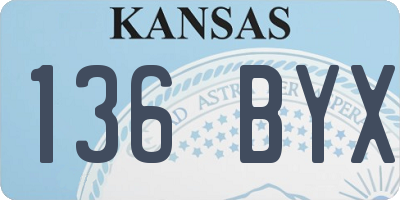 KS license plate 136BYX