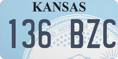 KS license plate 136BZC
