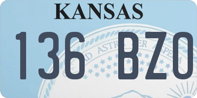KS license plate 136BZO