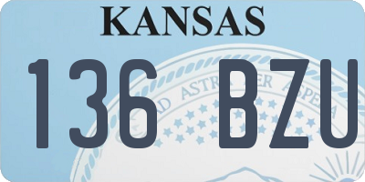 KS license plate 136BZU