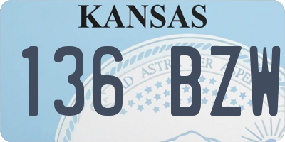 KS license plate 136BZW