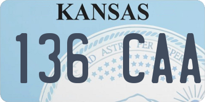 KS license plate 136CAA