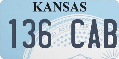 KS license plate 136CAB
