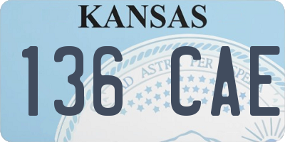 KS license plate 136CAE