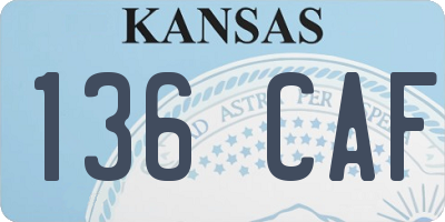 KS license plate 136CAF