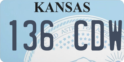 KS license plate 136CDW