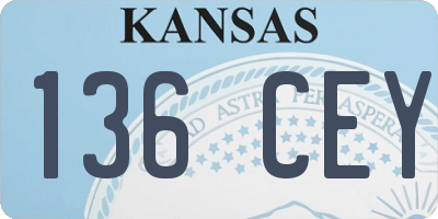 KS license plate 136CEY