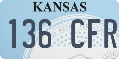 KS license plate 136CFR