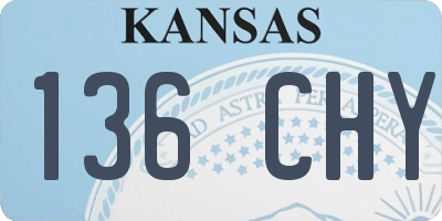 KS license plate 136CHY