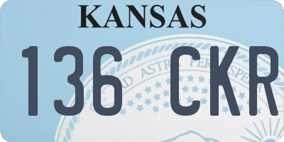 KS license plate 136CKR