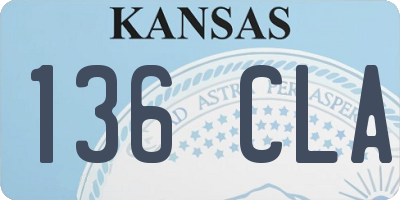 KS license plate 136CLA