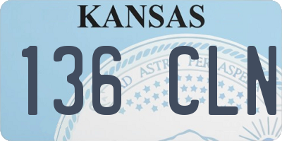 KS license plate 136CLN