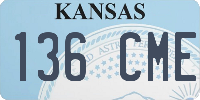 KS license plate 136CME