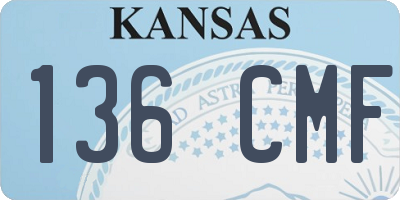KS license plate 136CMF