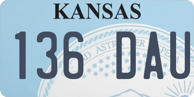 KS license plate 136DAU