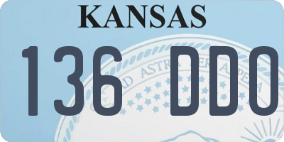 KS license plate 136DDO
