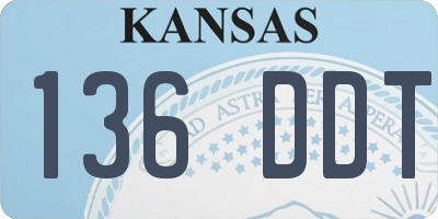 KS license plate 136DDT