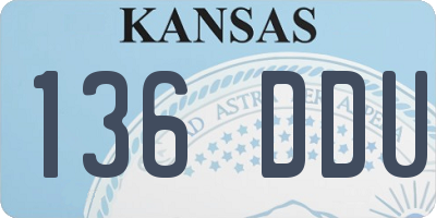KS license plate 136DDU