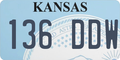 KS license plate 136DDW