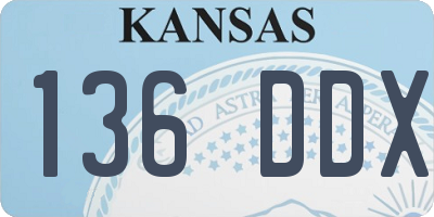 KS license plate 136DDX