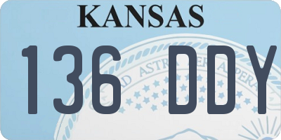KS license plate 136DDY