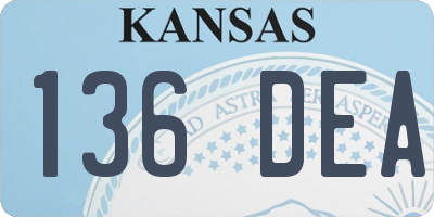 KS license plate 136DEA