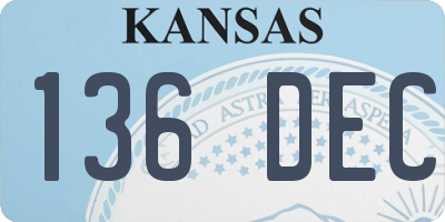 KS license plate 136DEC