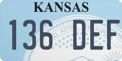 KS license plate 136DEF