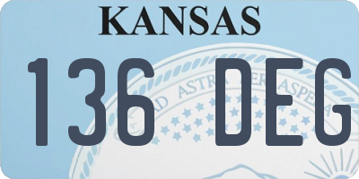 KS license plate 136DEG
