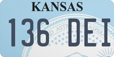 KS license plate 136DEI