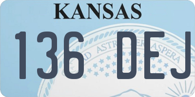 KS license plate 136DEJ