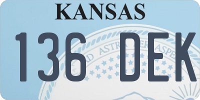 KS license plate 136DEK