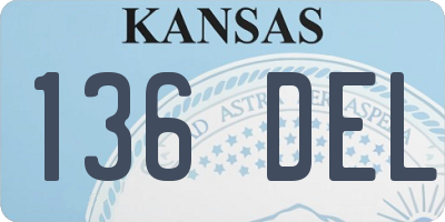 KS license plate 136DEL