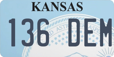 KS license plate 136DEM