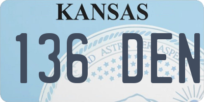 KS license plate 136DEN