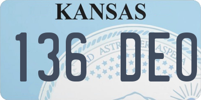 KS license plate 136DEO