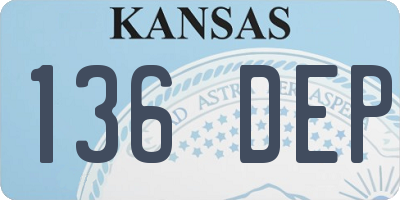 KS license plate 136DEP