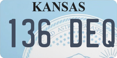 KS license plate 136DEQ