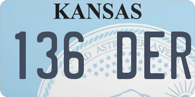 KS license plate 136DER