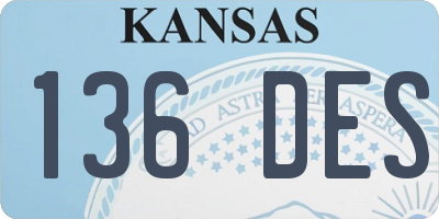 KS license plate 136DES