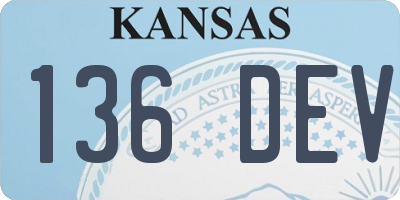 KS license plate 136DEV