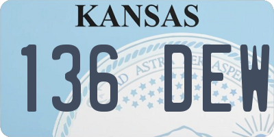 KS license plate 136DEW