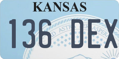 KS license plate 136DEX
